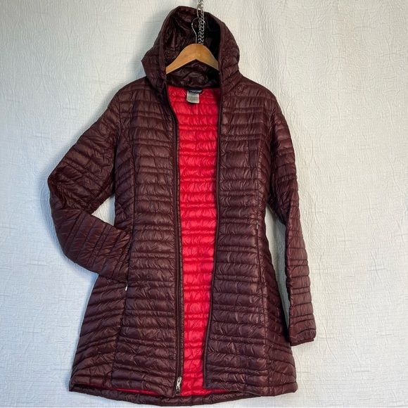 Patagonia Jackets & Blazers - Patagonia Ultralight Fiona Down Hooded Parka Puffer Jacket Dark Ruby Womens M